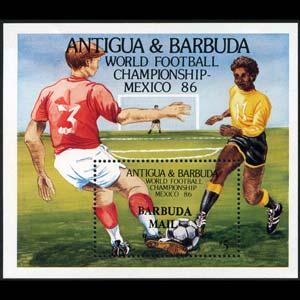 BARBUDA 1986 - Scott# 803 S/S World Cup Soccer LH
