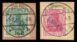 Latvia, Libau #1N8-9 (Mi. 1-2Ba) Cat€190, 1919 5pf green and 10pf carmine, ...