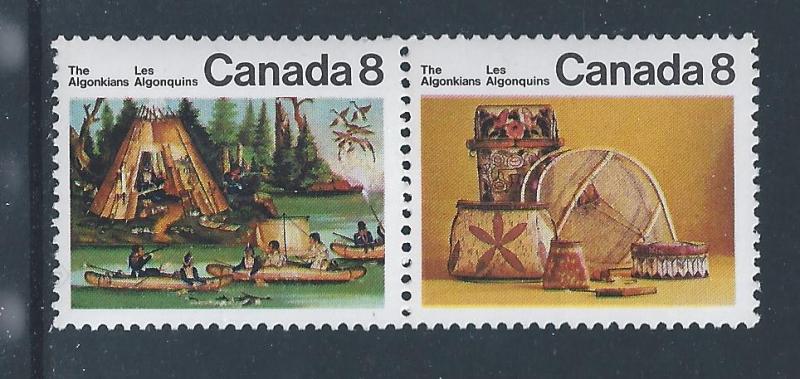 Canada #567ai Horizontal Pair FL/HB Paper Variety MNH10