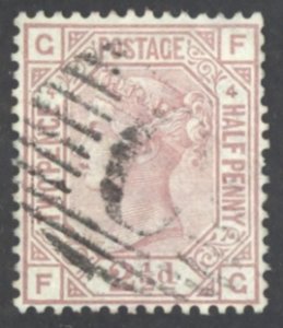 Great Britain Sc# 67 (Plate 4) Used (b) 1876-1880 2½p claret Queen Victoria