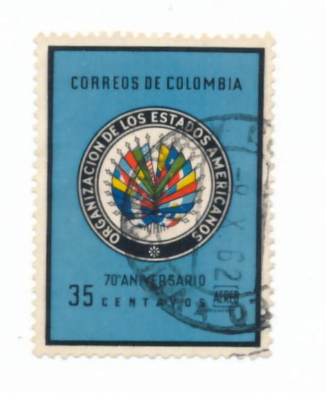 Colombia 1962 Scott C433 used - 35c, Flags of American Nations