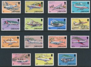 Gibraltar 1982 SG 460-474 Aircraft Full Set MNH (**)