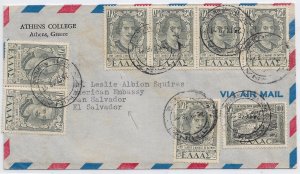 Athens, Greece to San Salvador, El Salvador, 1948 Airmail (52188)