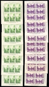 US Stamps # 750-1 MNH VF Lot Of 7 Sets Of Souvenir Sheets Scott Value $315.00