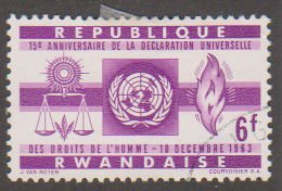 Rwanda 42 Scales, UN Emblem and Flame 1963