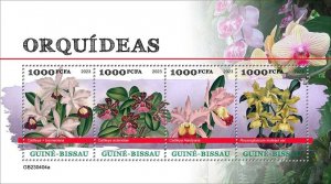 GUINEA BISSAU - 2023 - Orchids - Perf 4v Sheet - Mint Never Hinged