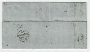Great Britain 1859 Liverpool Packet Letter Office cancel on cover to the U.S.
