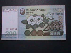 ​KOREA-2005 VERY OLD $200 LOVELY WHITE FLOWERS- UN CIRCULATED-VERY FINE