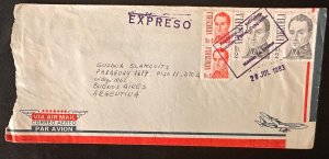 CM) 1983. VENEZUELA. SIMÓN BOLÍVAR. ENVELOPE SENT ARGENTINA. XF