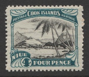 NIUE : 1944 Pictorial 4d mult star NZ wmk inverted & reversed. MNH **.