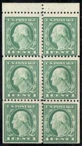 US #498E Fine+ OG NH, Booklet of 6, robust color!