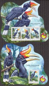Guinea Bissau 2014 Birds Rhinoceros Hornbill MALAYSIA 2014 Sheet + S/S MNH