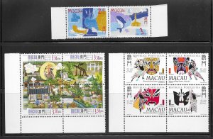 Macao 872a, 955a 13 diff. MNH issues in  range of #'s, vf. 2022 CV $ 37.45