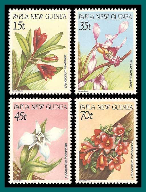 Papua New Guinea 1986 Orchids, MNH  651-654,SG531-SG534