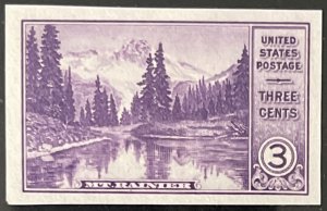 Scott #758 1935 3¢ Nat. Parks Mount Rainier Sp. Printing imperf. MNH NGAI F/VF