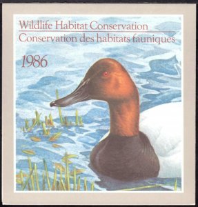 Van Dam FWH2: $4.00 Canvasbacks - 1986 Wildlife Habitat Conservation, book of 1