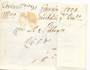 Italy Stampless Cover - Porto Maurizio to Genoa - 1824