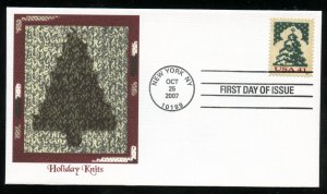 US 4208 Christmas 2007 Knit Christmas Tree UA Fleetwood cachet FDC