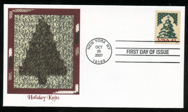 US 4208 Christmas 2007 Knit Christmas Tree UA Fleetwood cachet FDC