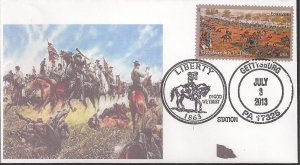 Five John Byrnes Event Covers for the 2013 Gettysburg Civil War Stamp