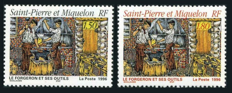 St Pierre & Miquelon 626-627,MNH.Michel 706-707. Blacksmiths,tools,1996.