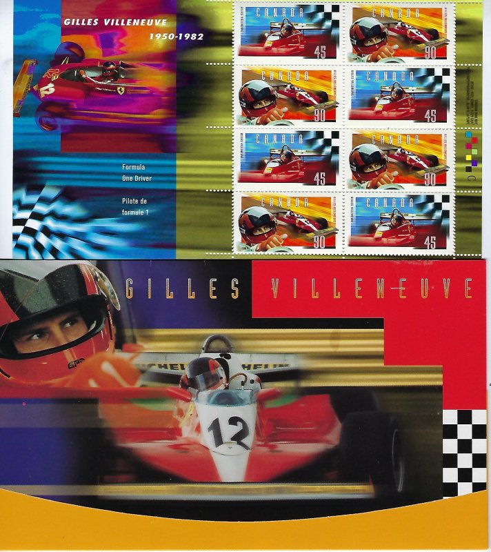 CANADA SCOTT #1647-48 1997 GILLES VILLENEUVE- COMPLETE PACKAGE