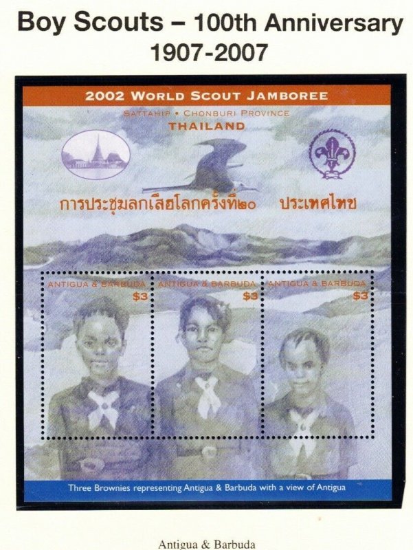 Antigua & Barbuda Sc 2634 MNH Imperf S/S of 2002 Boy Scouts -100th Anniversary