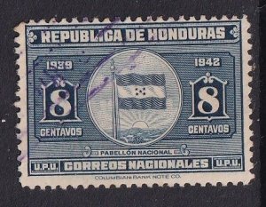 Honduras  #340  used  1939 flag 8c