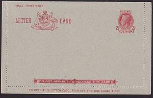 AUSTRALIA GVI 2½d lettercard unused.........................................3707