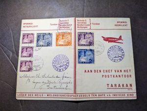 1937 Dutch East Indies Airmail Special Souvenir Cover Tarakan Round Trip