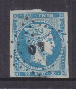 GREECE, 1862 20L. Blue, used.