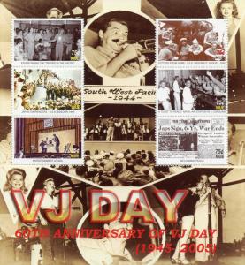 Niue Stamps 2006 MNH WWII WW2 VJ Day End World War II USS Argonaut Ships 6v M/S