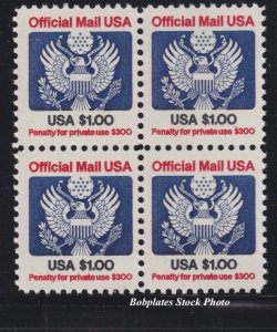 BOBPLATES #O132 Official Block of 4 F-VF MNH