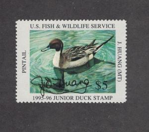 JDS3 - Junior Duck Stamp. Artist Signed Single.  MNH. OG.#02 JDS3AS