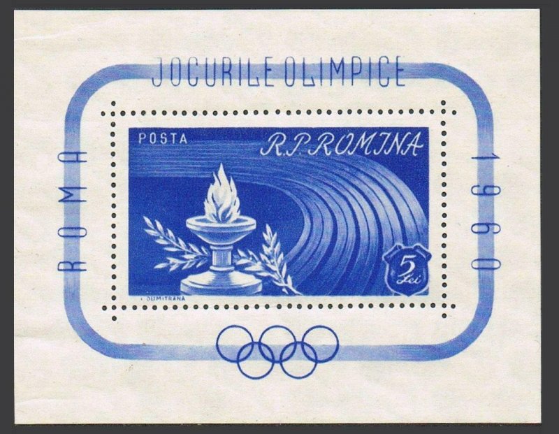 Romania 1331-1336,1337-1338,MNH.Michel 1847-1852,Bl.46-47. Olympics Rome-1960.