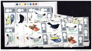 GB QEII 1966 4d Birds Blocks MNH/VFU X1048