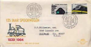 Netherlands, Worldwide First Day Cover, Trains