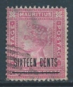 Mauritius #79 Used 17c Queen Victoria Surcharged Sixteen Cents