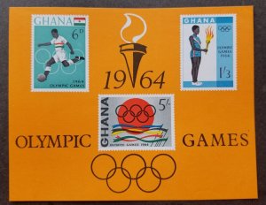 *FREE SHIP Ghana Summer Olympic Games Tokyo 1964 Sport Football (ms) MNH *imperf
