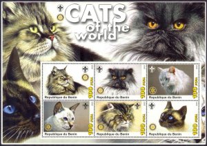 Benin 2003 Cats Scouting Scouts Rotary Club Sheet MNH