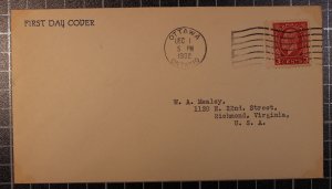 Canada - Scott 197 - 1932 King George V - Typed Address FDC Sent To The US