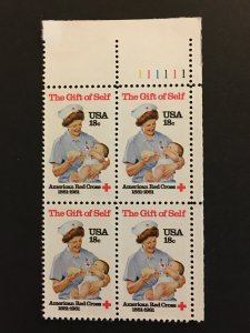 Scott # 1910 18-cent American Red Cross Centennial MNH Plate Block of 4