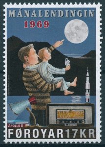 Faroe Islands Faroes Space Stamps 2019 MNH Apollo 11 Moon Landing 1v Set