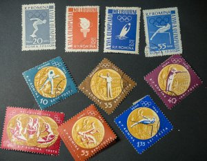Romania #1448-1457 USED set Olympic sports