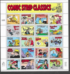 U.S. Full Sheet Sc.#3000 Comics Strip Classics MNH L30