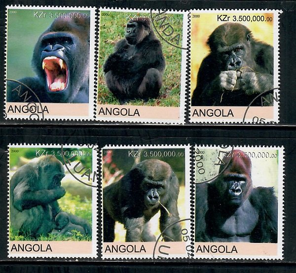 Angola Used Gorillas complete set CTO