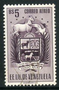 VENEZUELA C516 USED SCV $5.50 BIN $2.25 HORSE, BIRD