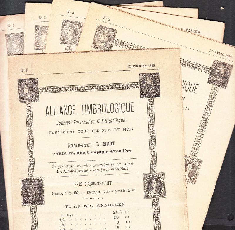 Alliance Timbrologique - 1898 #1/11, 1899 #12/22, 1900 23/34, 1901 35/36