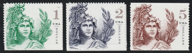 5295-97 Statue of Freedom $1, $2, $5 Singles Full Image MNH $1 Shipping