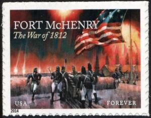 SC#4921 (49¢) War of 1812: Fort McHenry Single (2014) SA